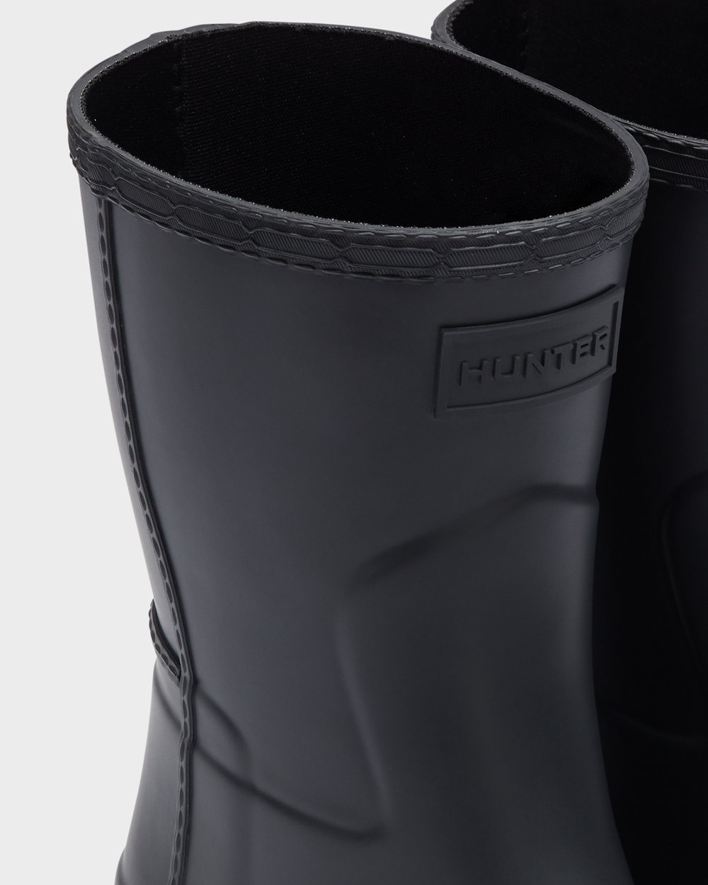 Galochas Curtas Hunter Feminina Pretas - Refined Stitch Detail - 87AKJPHYI